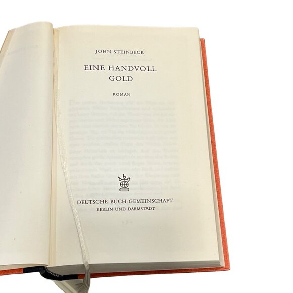 John Steinbeck "Eine Hand Voll Gold" Hardcover Quarter Leather 1953 Edition Germ - Picture 6 of 7